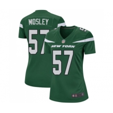 Women's New York Jets #57 C.J. Mosley Game Green Team Color Football Jersey
