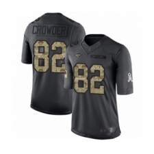 Men's New York Jets #82 Jamison Crowder Limited Black 2016 Salute to Service Football Jersey