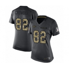 Women's New York Jets #82 Jamison Crowder Limited Black 2016 Salute to Service Football Jersey