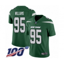 Men's New York Jets #95 Quinnen Williams Green Team Color Vapor Untouchable Limited Player 100th Season Football Jersey