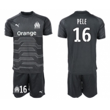 Marseille #16 Pele Black Goalkeeper Soccer Club Jersey