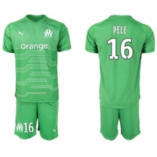 Marseille #16 Pele Green Goalkeeper Soccer Club Jersey