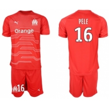 Marseille #16 Pele Red Goalkeeper Soccer Club Jersey