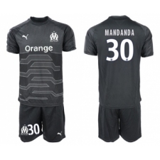 Marseille #30 Mandanda Black Goalkeeper Soccer Club Jersey