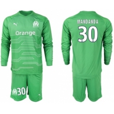 Marseille #30 Mandanda Green Goalkeeper Long Sleeves Soccer Club Jersey