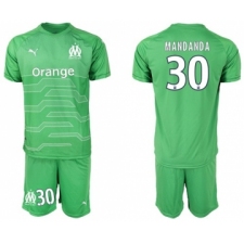 Marseille #30 Mandanda Green Goalkeeper Soccer Club Jersey
