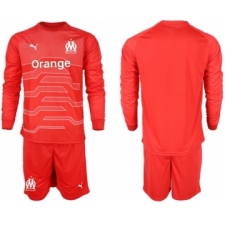Marseille Blank Red Goalkeeper Long Sleeves Soccer Club Jersey