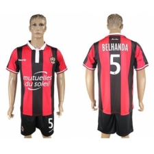 OGC Nice #5 Belhanda Home Soccer Club Jersey