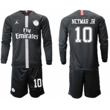 Paris Saint-Germain #10 Neymar Jr Home Jordan Long Sleeves Soccer Club Jersey
