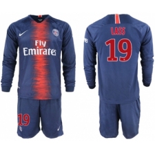 Paris Saint-Germain #19 Lass Home Long Sleeves Soccer Club Jersey