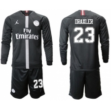 Paris Saint-Germain #23 Draxler Home Jordan Long Sleeves Soccer Club Jersey