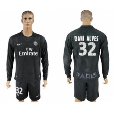 Paris Saint-Germain #32 Dani Alves Sec Away Long Sleeves Soccer Club Jersey