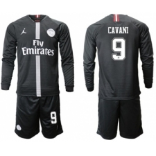 Paris Saint-Germain #9 Cavani Home Jordan Long Sleeves Soccer Club Jersey