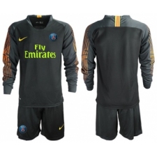 Paris Saint-Germain Blank Black Goalkeeper Long Sleeves Soccer Club Jersey