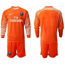 Paris Saint-Germain Blank Orange Goalkeeper Long Sleeves Soccer Club Jersey