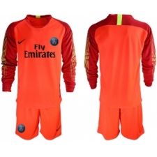 Paris Saint-Germain Blank Red Goalkeeper Long Sleeves Soccer Club Jersey