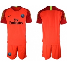 Paris Saint-Germain Blank Red Goalkeeper Soccer Club Jersey