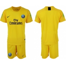 Paris Saint-Germain Blank Yellow Goalkeeper Soccer Club Jersey