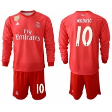 Real Madrid #10 Modric Third Long Sleeves Soccer Club Jersey