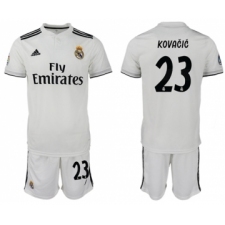 Real Madrid #23 Kovacic White Home Soccer Club Jersey