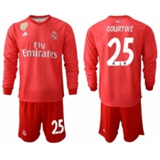 Real Madrid #25 Courtois Third Long Sleeves Soccer Club Jersey