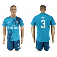 Real Madrid #3 Pepe Sec Away Soccer Club Jersey
