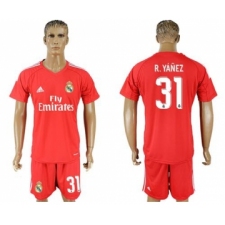 Real Madrid #31 R.Yanez Red Goalkeeper Soccer Club Jersey