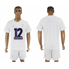 Real Madrid Blank Champions White Soccer Club Jersey