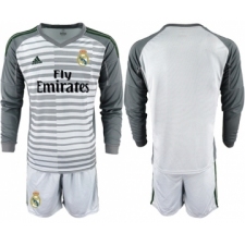 Real Madrid Blank Grey Goalkeeper Long Sleeves Soccer Club Jersey