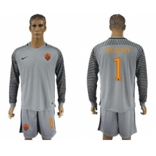 Roma #1 Szczesny Grey Goalkeeper Long Sleeves Soccer Club Jersey