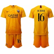 Roma #16 De Rossi Third Soccer Club Jersey