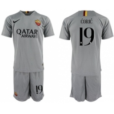 Roma #19 Coric Away Soccer Club Jersey