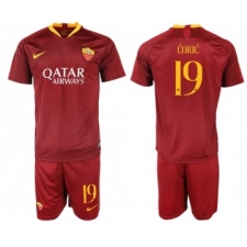 Roma #19 Coric Red Home Soccer Club Jersey