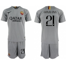 Roma #21 Gonalons Away Soccer Club Jersey