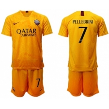 Roma #7 Pellegrini Third Soccer Club Jersey