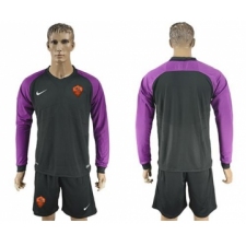 Roma Blank Black Goalkeeper Long Sleeves Soccer Club Jersey