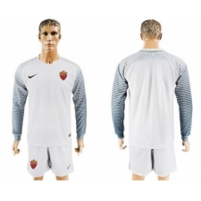 Roma Blank White Goalkeeper Long Sleeves Soccer Club Jersey