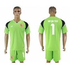 Sevilla #1 Sergio Rico Green Goalkeeper Soccer Club Jersey