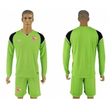 Sevilla Blank Green Goalkeeper Long Sleeves Soccer Club Jersey