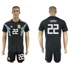 Argentina #22 Gomez Away Soccer Country Jersey