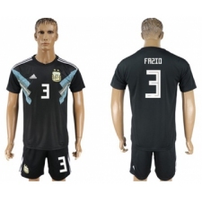 Argentina #3 Fazio Away Soccer Country Jersey