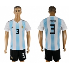 Argentina #3 Fazio Home Soccer Country Jersey