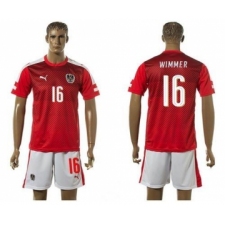 Austria #16 Wimmer Red Home Soccer Country Jersey