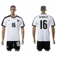 Austria #16 Wimmer White Away Soccer Country Jersey