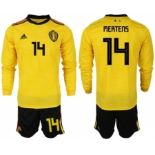 Belgium #14 Mertens Away Long Sleeves Soccer Country Jersey