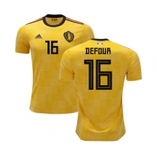 Belgium #16 Defour Away Soccer Country Jersey