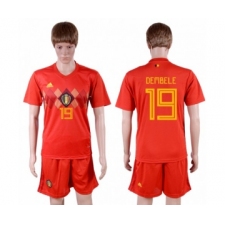 Belgium #19 Dembele Red Soccer Country Jersey