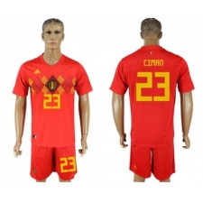 Belgium #23 Ciman Red Soccer Country Jersey
