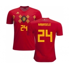 Belgium #24 Kabasele Red Soccer Country Jersey