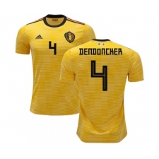 Belgium #4 Dendoncker Away Soccer Country Jersey